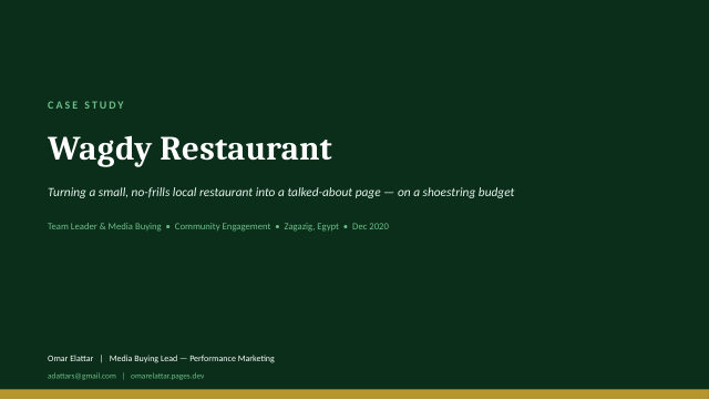 Wagdy Restaurant case study cover